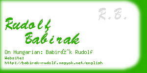 rudolf babirak business card